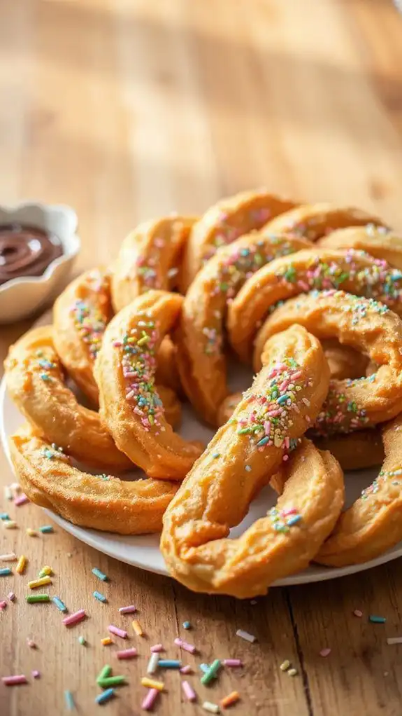 sprinkle filled funfetti churros