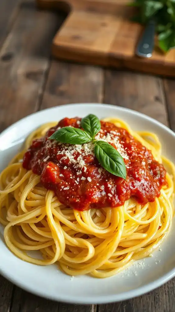 squash topped with marinara