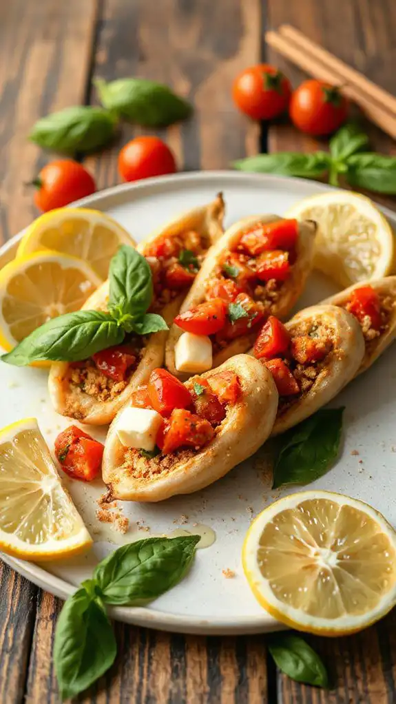 squid stuffed with tomato basil