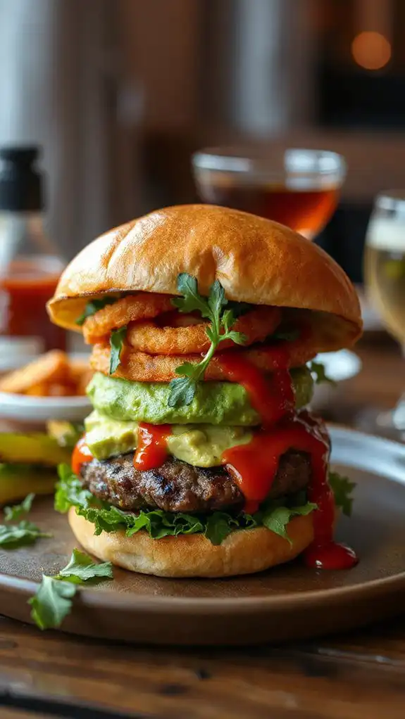 sriracha avocado spicy burger