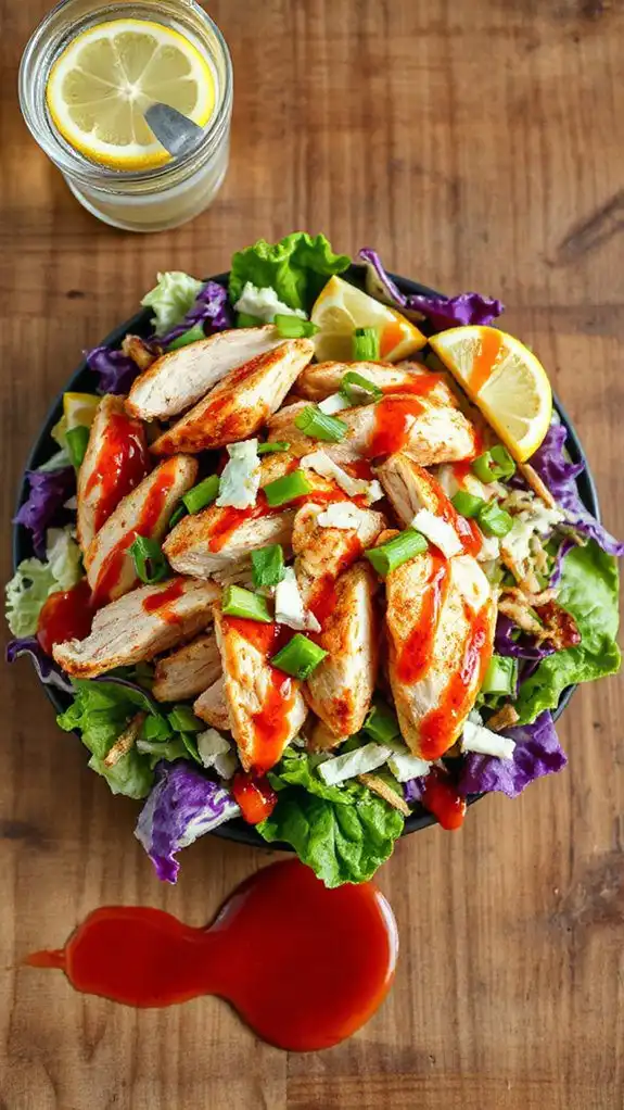 sriracha flavored chicken cabbage salad