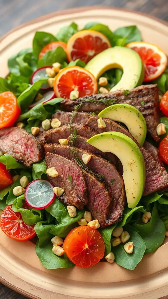 steak salad with avocado steak salad with avocado
