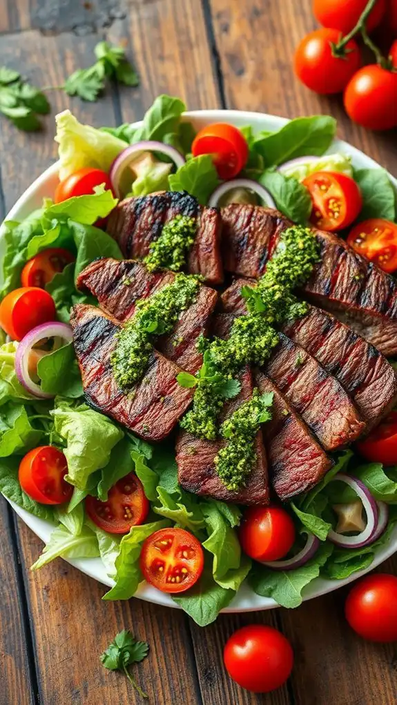 steak salad with chimichurri steak salad with chimichurri
