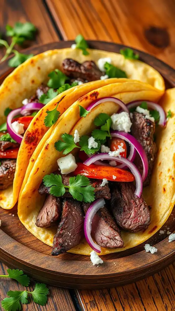 steak tacos with salsa