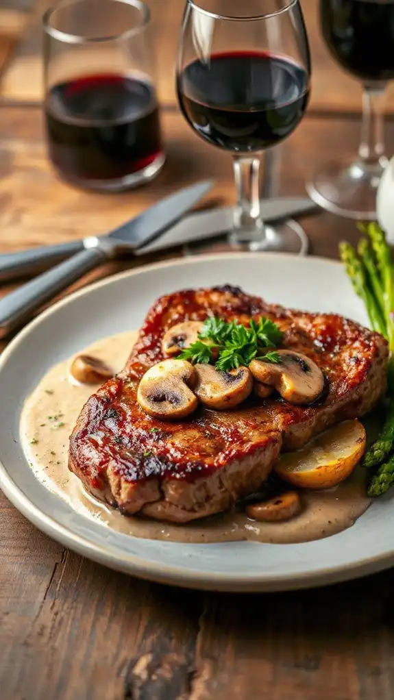 steak with mushroom sauce
