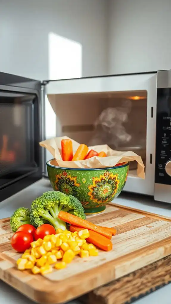 steam vegetables in microwave