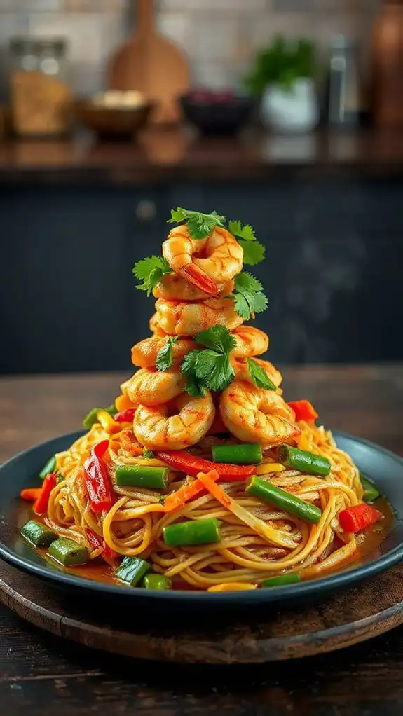 stir fried curry noodle dish