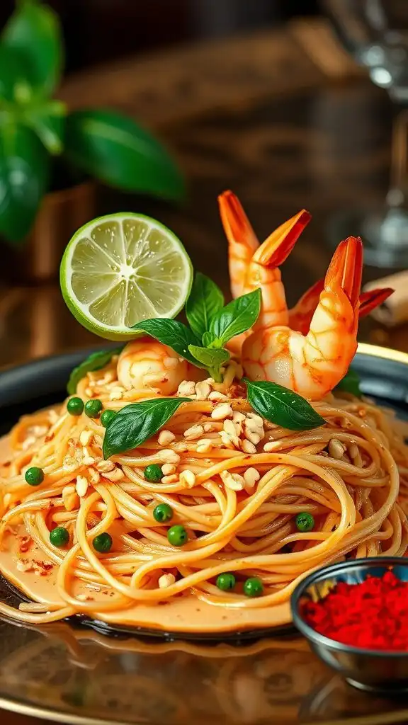 stir fried thai noodle dish