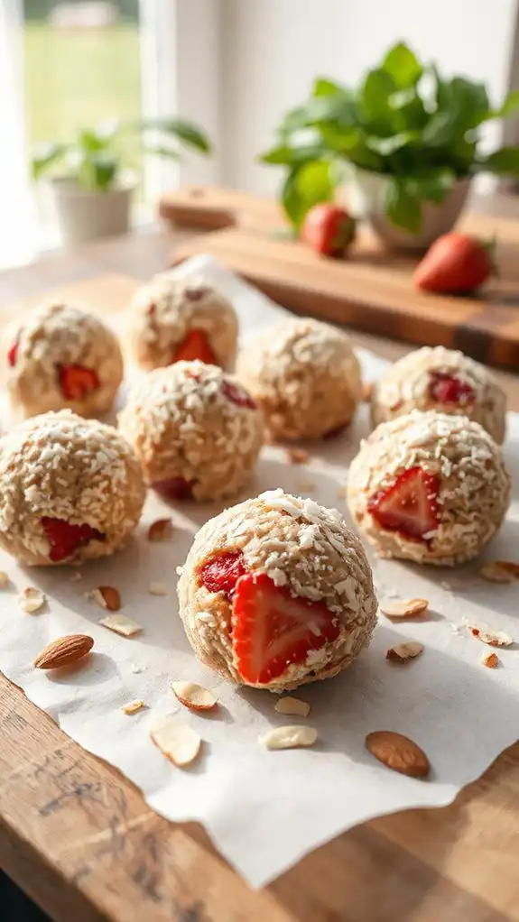 strawberry almond energy snacks