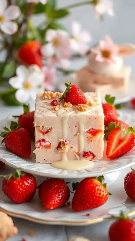 strawberry flavored fudge treat