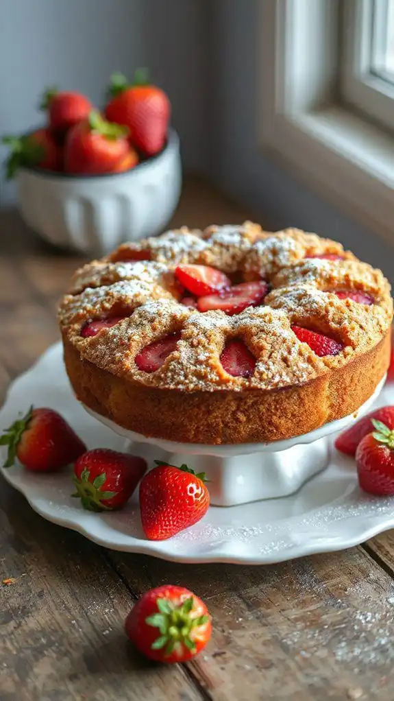 strawberry infused coffee cake