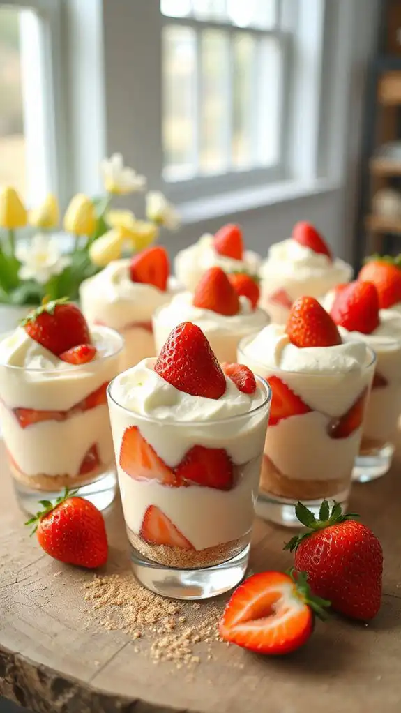 strawberry pudding dessert shots
