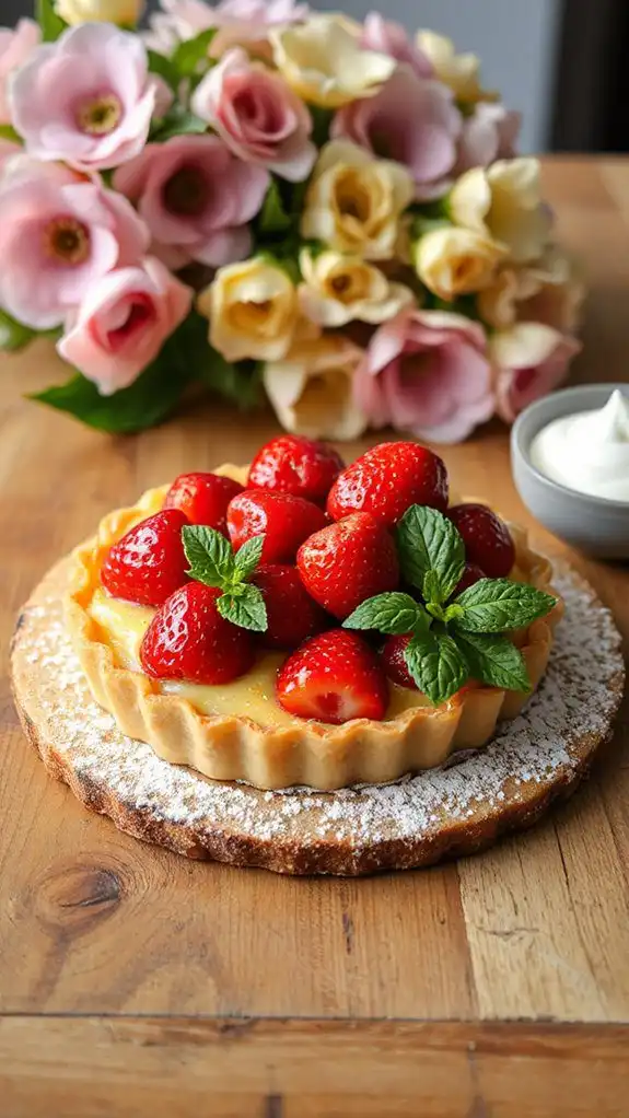 strawberry rhubarb custard dessert
