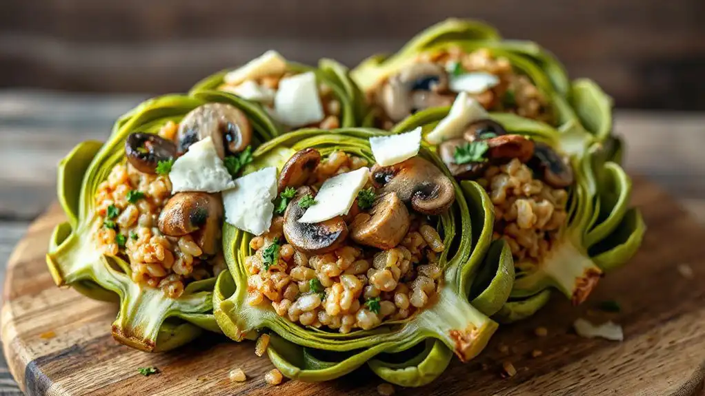 stuffed artichokes with mushrooms