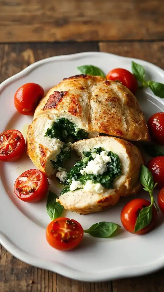 stuffed chicken with spinach