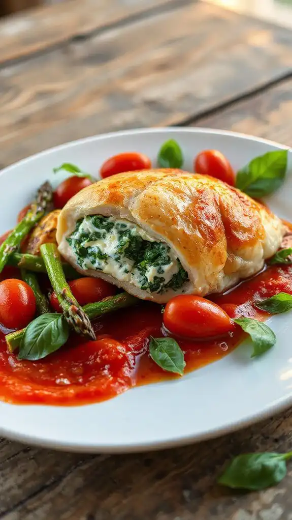 stuffed chicken with spinach