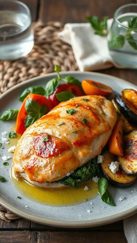 stuffed chicken with spinach