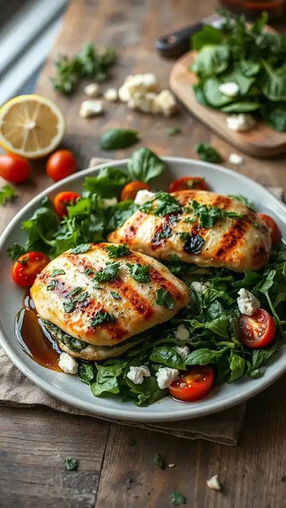 stuffed chicken with spinach