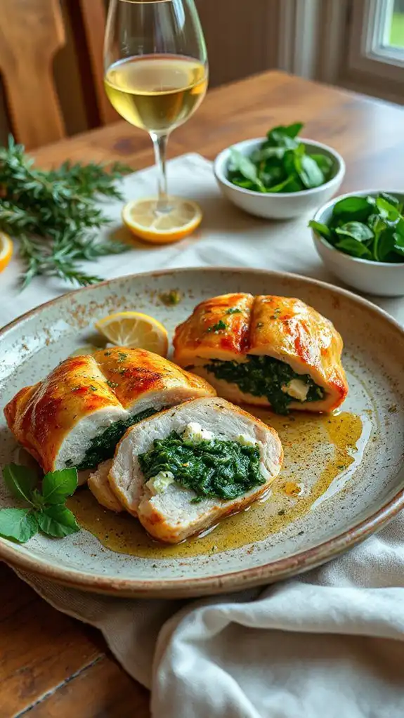 stuffed chicken with spinach