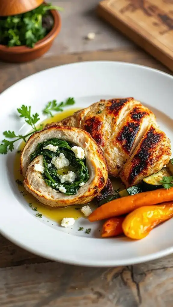 stuffed chicken with spinach