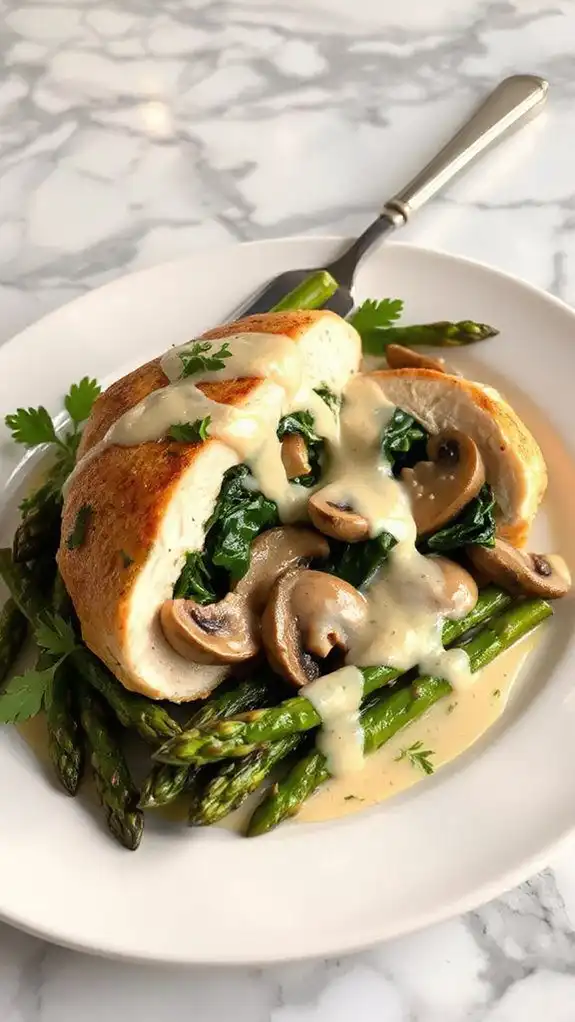 stuffed chicken with spinach