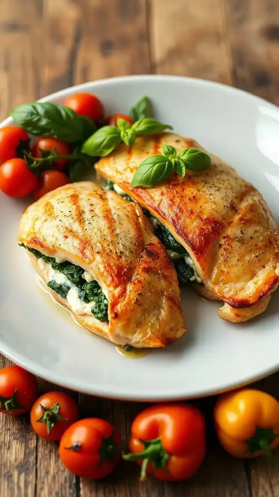 stuffed chicken with spinach