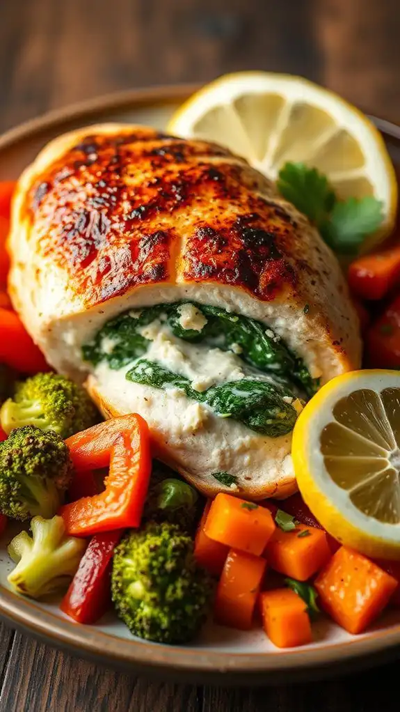 stuffed chicken with spinach