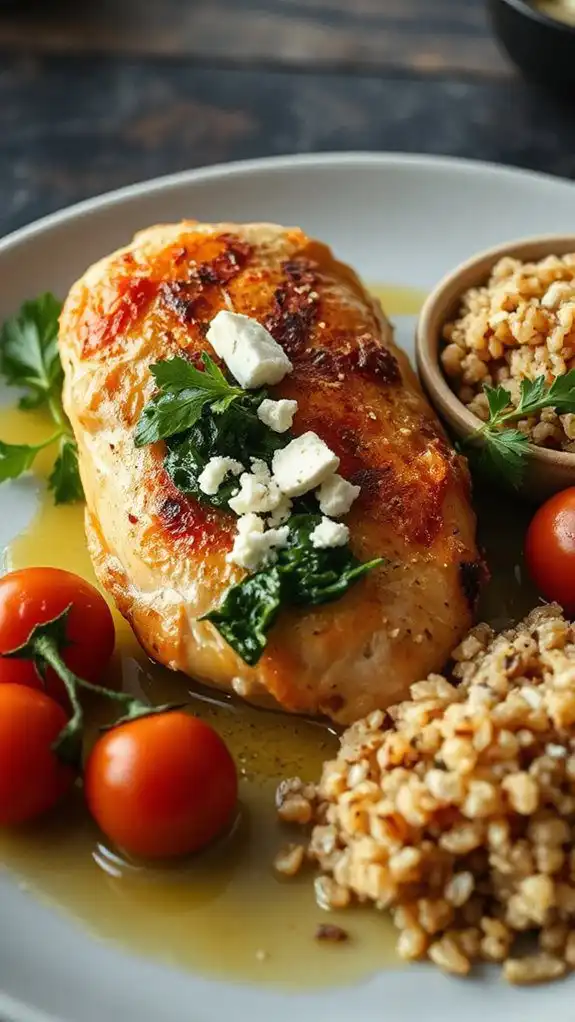 stuffed chicken with spinach