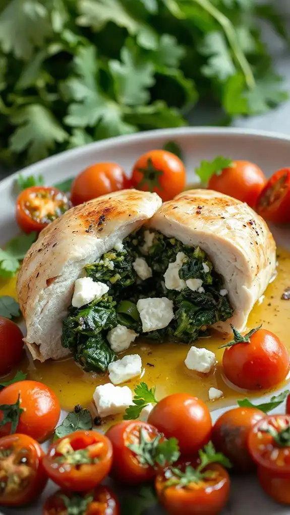 stuffed chicken with spinach
