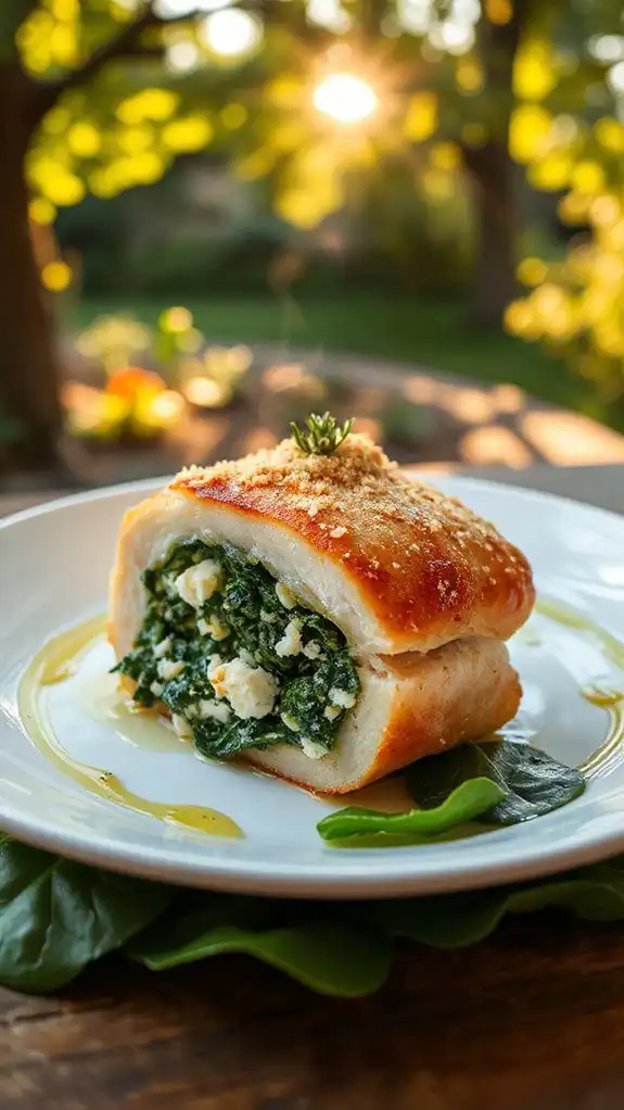 stuffed chicken with spinach