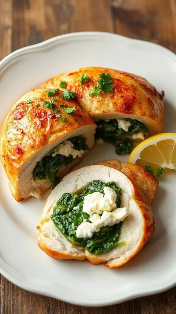 stuffed chicken with spinach