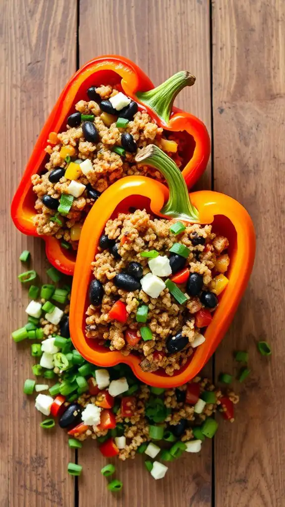 stuffed colorful savory peppers