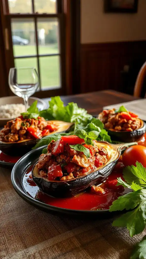 stuffed eggplant with turkey