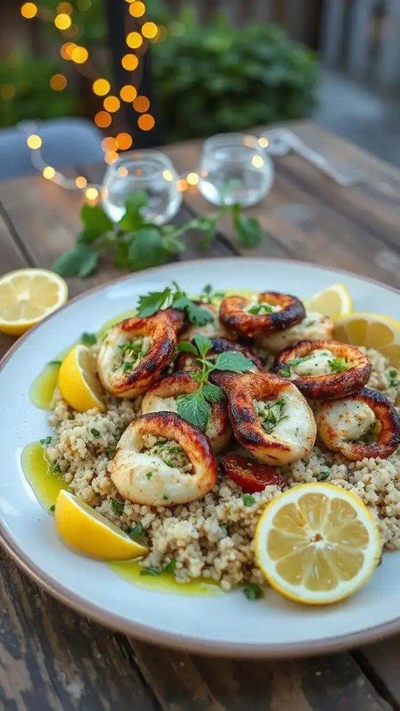 stuffed grilled squid dish