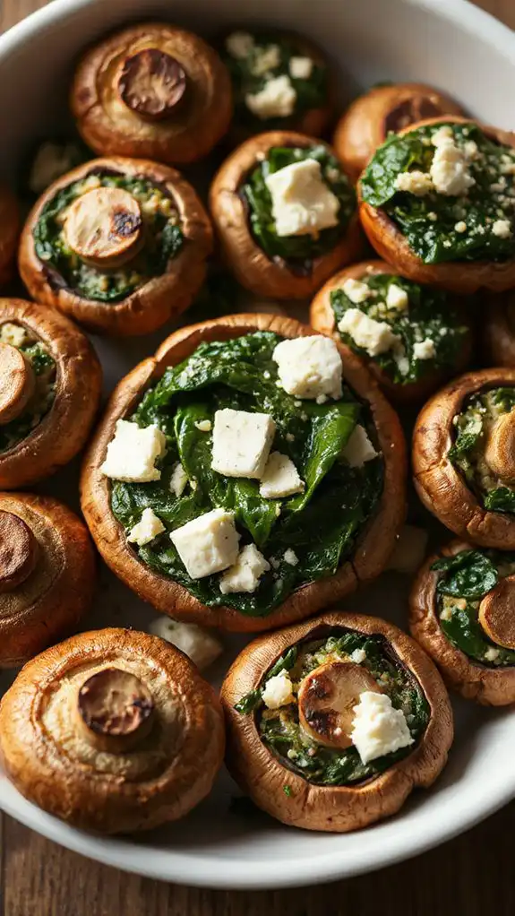 stuffed mushrooms with feta