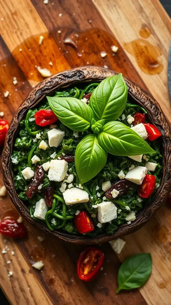 stuffed mushrooms with spinach