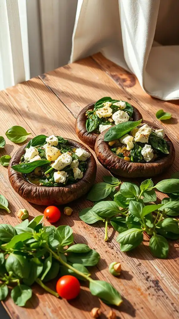 stuffed mushrooms with spinach