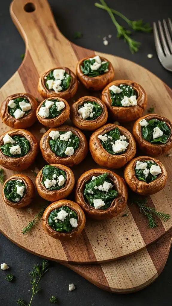 stuffed mushrooms with spinach