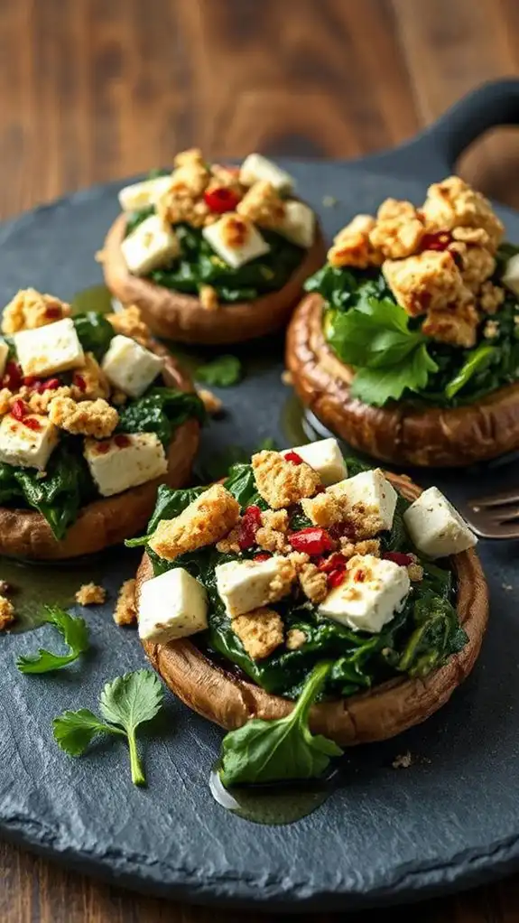 stuffed mushrooms with spinach