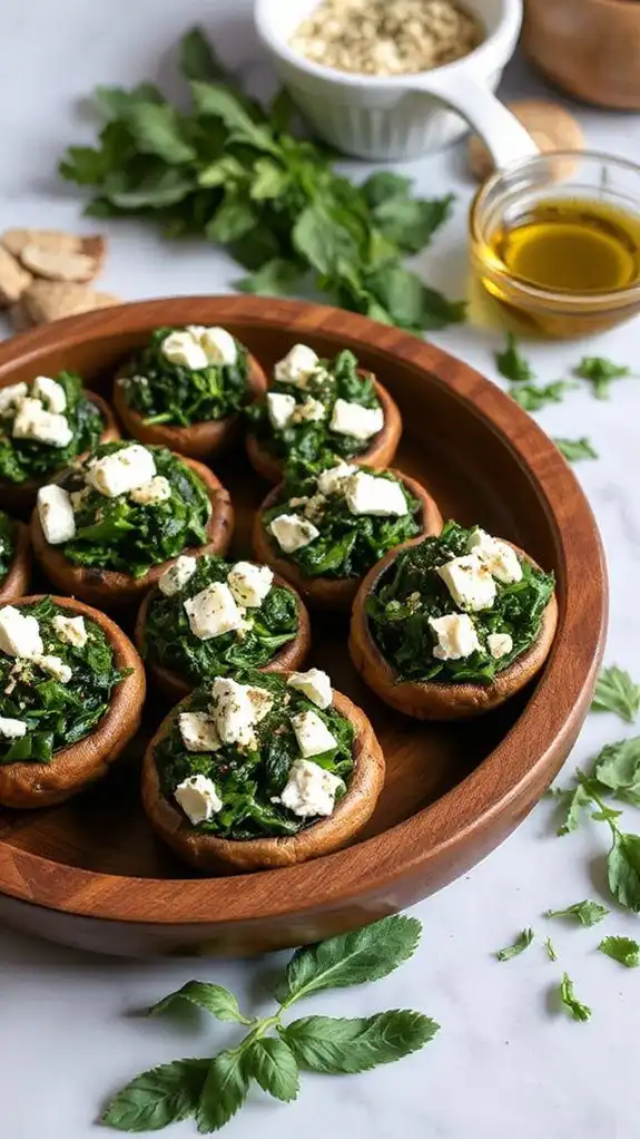 stuffed mushrooms with spinach