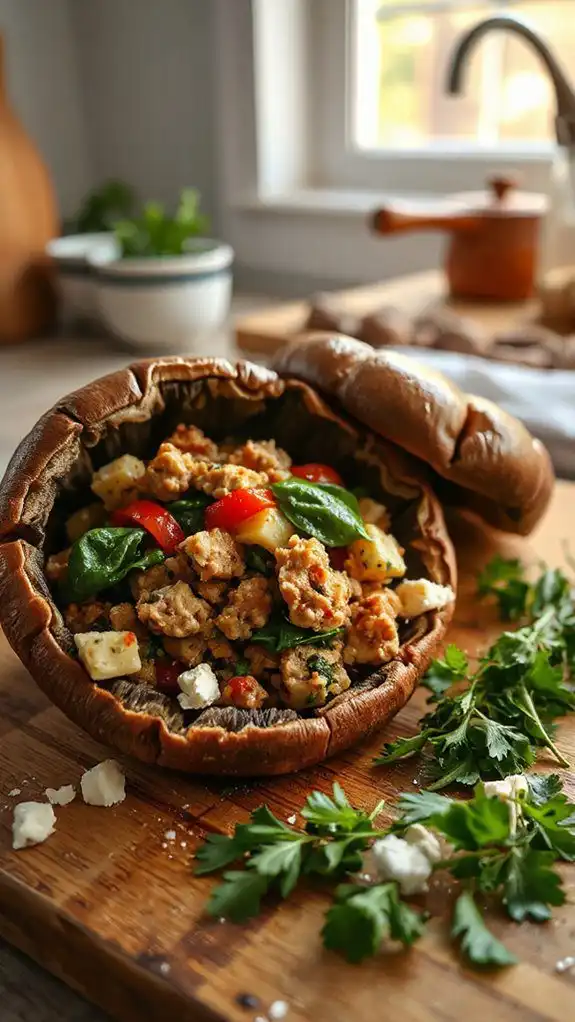 stuffed mushrooms with turkey
