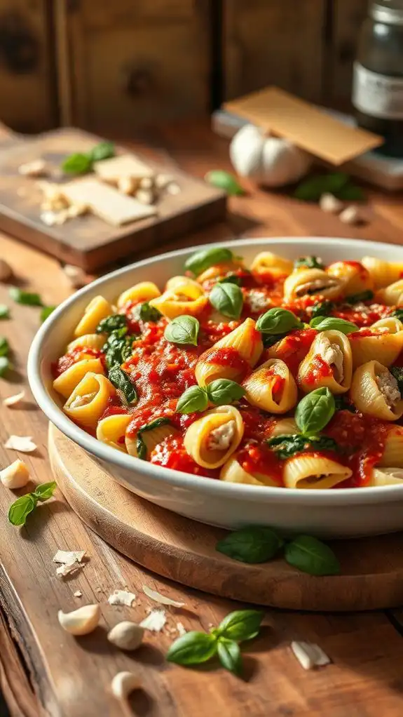 stuffed pasta with spinach