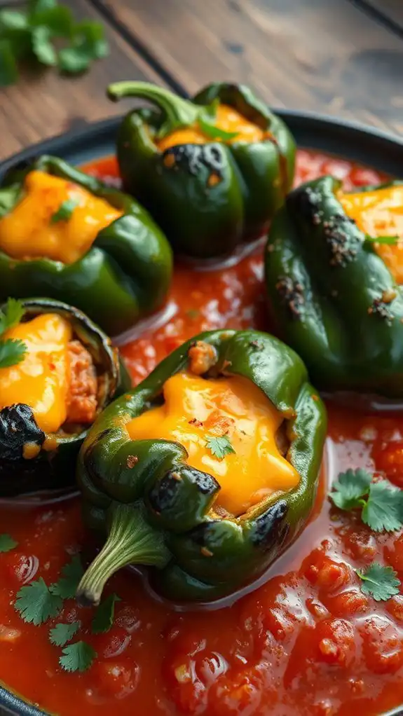 stuffed peppers in sauce