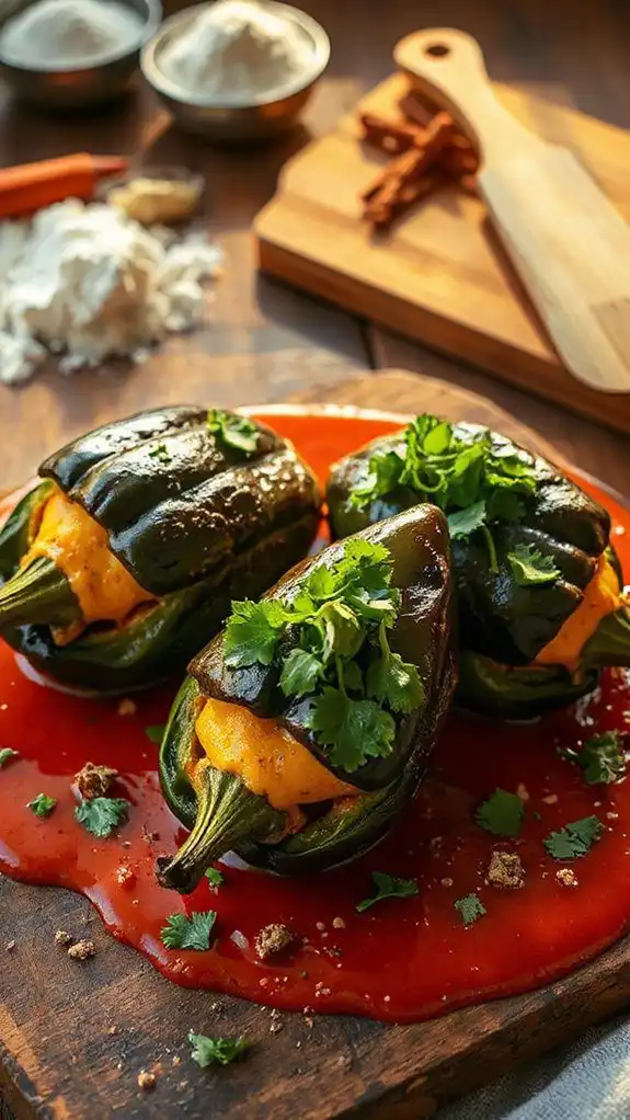 stuffed peppers with sauce