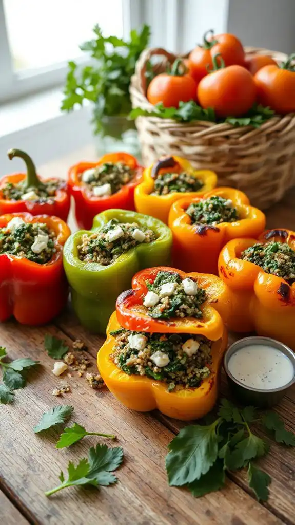 stuffed peppers with spinach