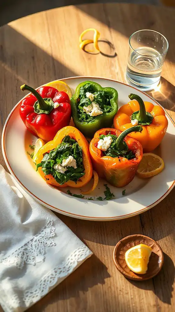 stuffed peppers with spinach