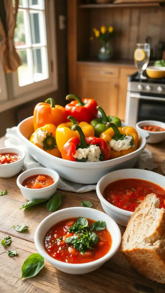 stuffed peppers with spinach