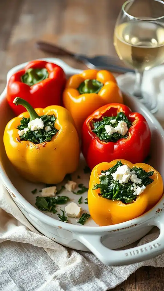 stuffed peppers with spinach stuffed peppers with spinach