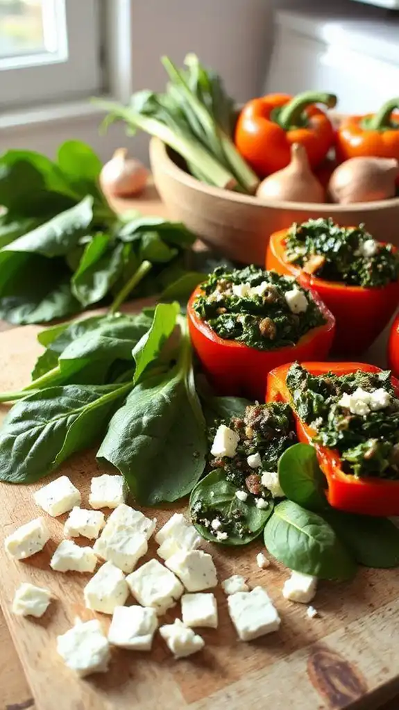 stuffed peppers with spinach stuffed peppers with spinach