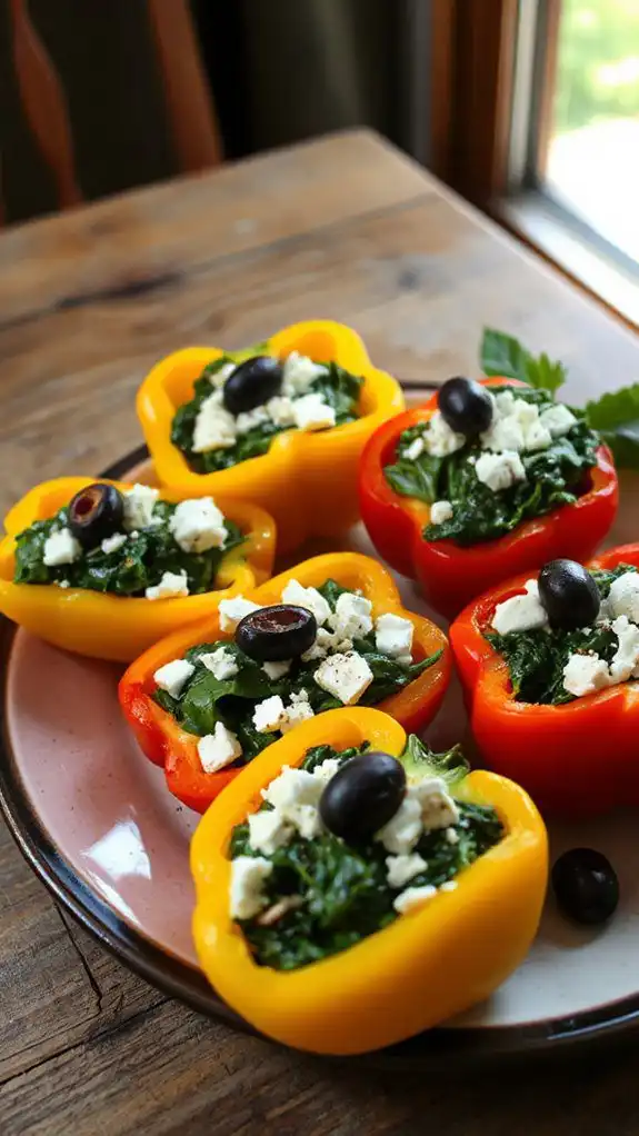 stuffed peppers with spinach stuffed peppers with spinach